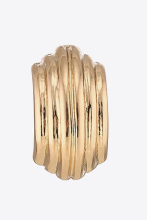 Contemporary Charm Ribbed Gold Copper Earrings - MXSTUDIO.COM