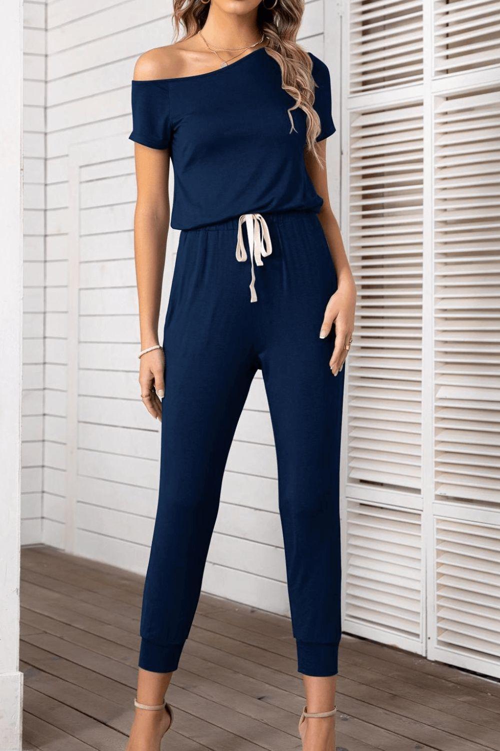 Contemporary Jumpsuit With Drawstring - MXSTUDIO.COM