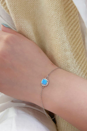 Contemporary Platinum-Plated Opal Bracelet Sterling Silver - MXSTUDIO.COM