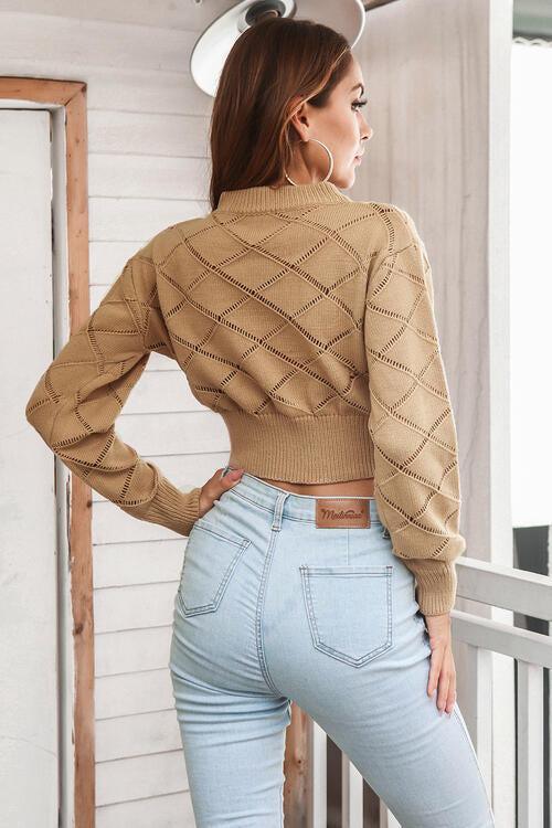 Contemporary Warmth Cropped Knit Sweater-MXSTUDIO.COM