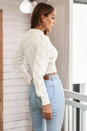 Contemporary Warmth Cropped Knit Sweater-MXSTUDIO.COM