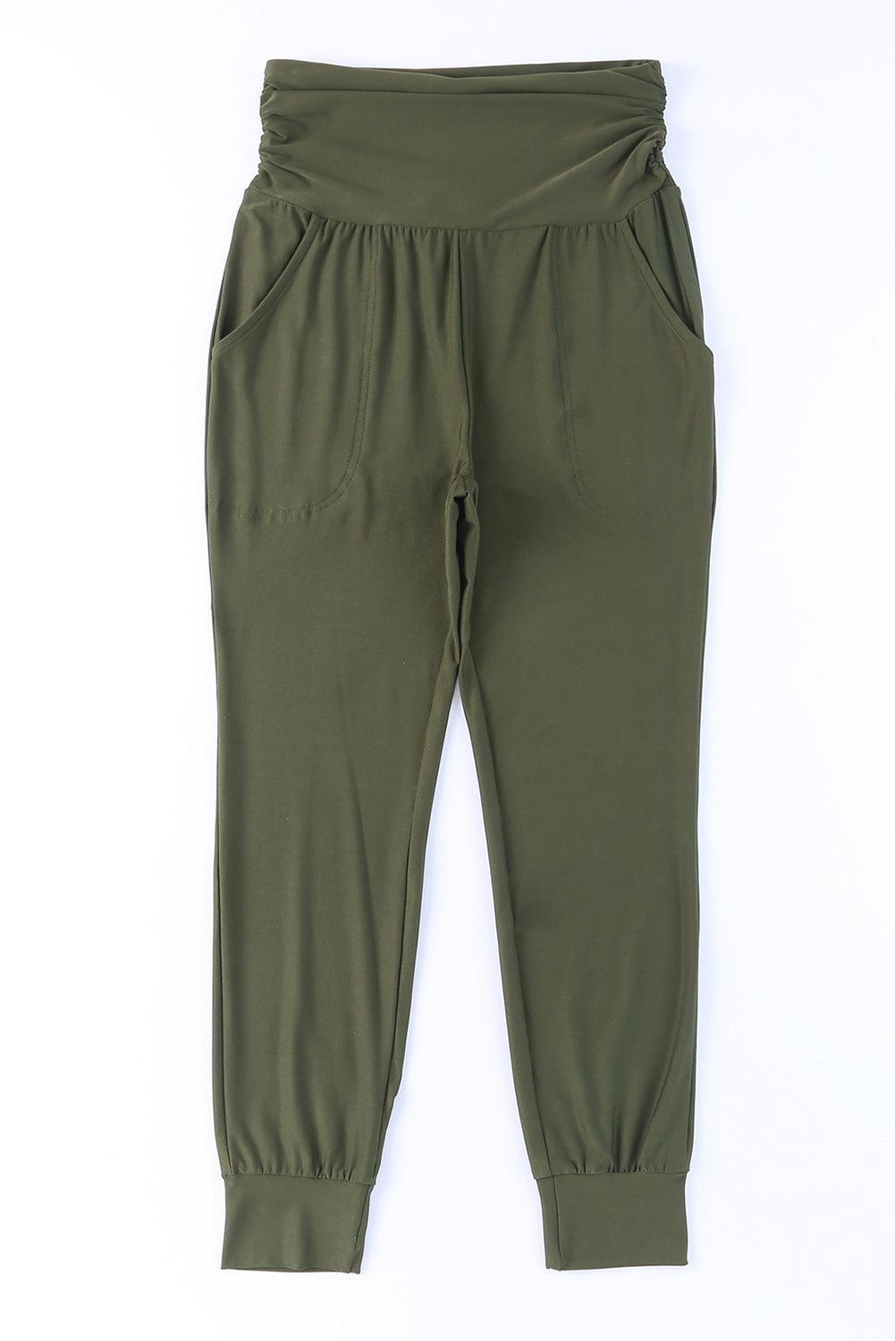 Contented Wide Waistband High Waist Joggers - MXSTUDIO.COM