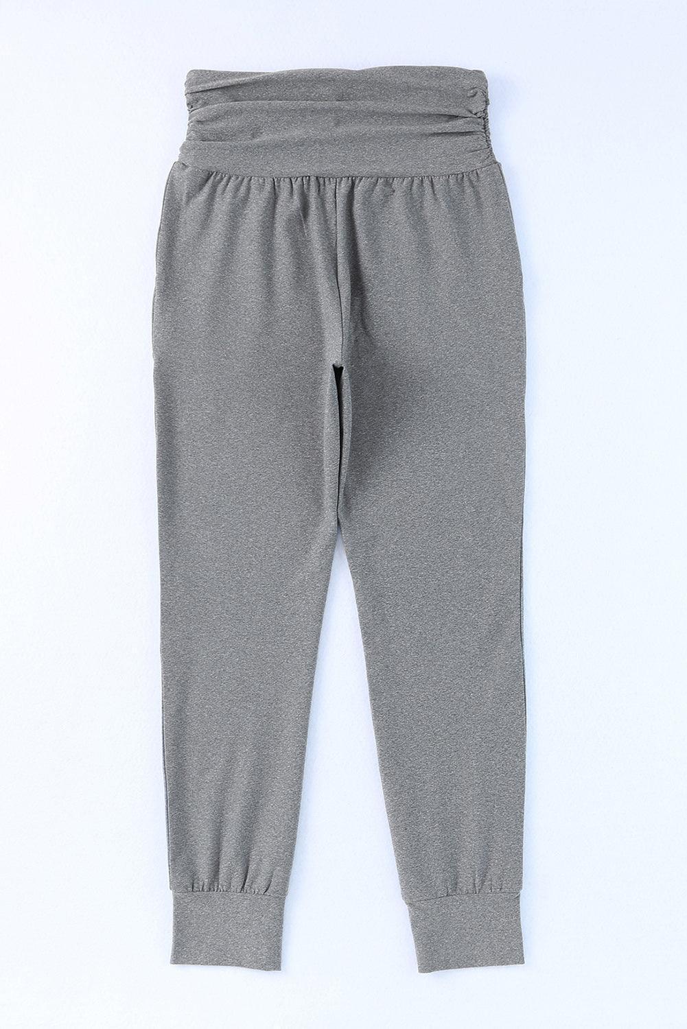 Contented Wide Waistband High Waist Joggers - MXSTUDIO.COM