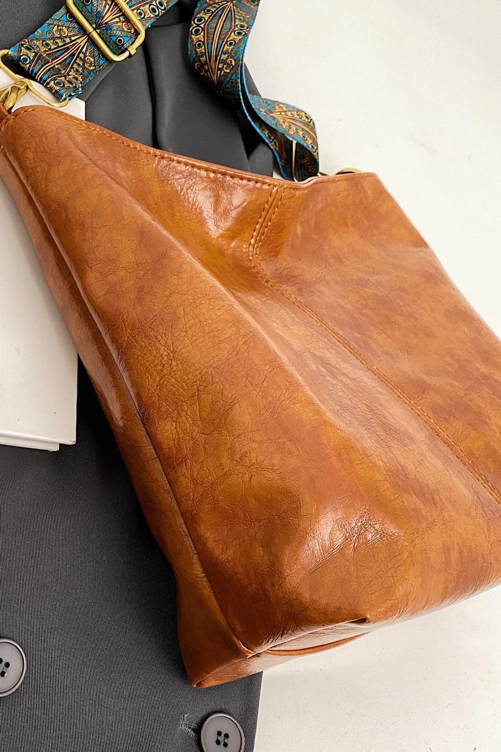 Contrast PU Leather Women Medium Size Shoulder Bag - MXSTUDIO.COM