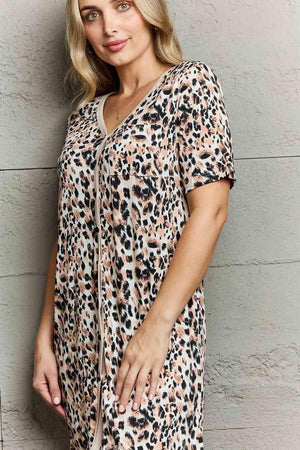 Convenient Button Down Leopard Print Nightie - MXSTUDIO.COM