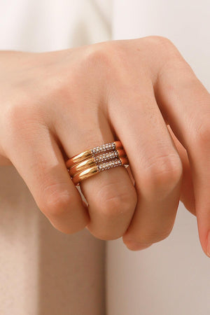 Triple-Layered Rhinestone Ring - MXSTUDIO.COM