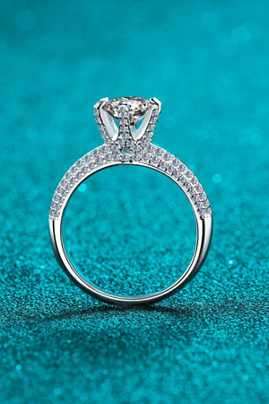 Convincing Sterling Silver 2 Carat Moissanite Ring - MXSTUDIO.COM