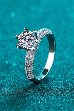 Convincing Sterling Silver 2 Carat Moissanite Ring - MXSTUDIO.COM