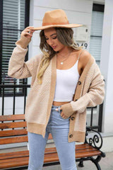 Cool Air Ensemble Chevron Button Up Cardigan - MXSTUDIO.COM