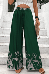 Cool And Calm High Waist Green Palazzo Pants - MXSTUDIO.COM