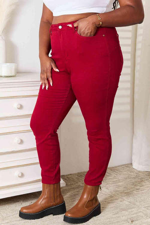 Cool Trailblazer High Waist Plus Size Red Skinny Jeans - MXSTUDIO.COM