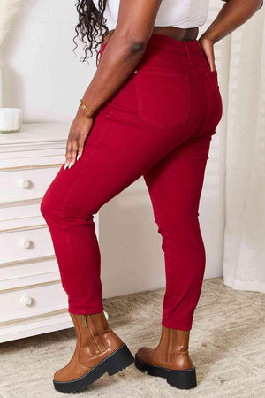 Cool Trailblazer High Waist Plus Size Red Skinny Jeans - MXSTUDIO.COM