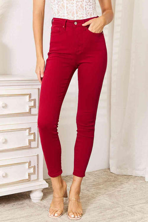 Cool Trailblazer High Waist Plus Size Red Skinny Jeans - MXSTUDIO.COM