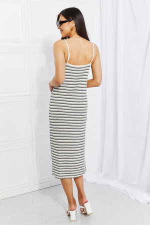 Coolest Ever Striped Sleeveless Midi Dress - MXSTUDIO.COM