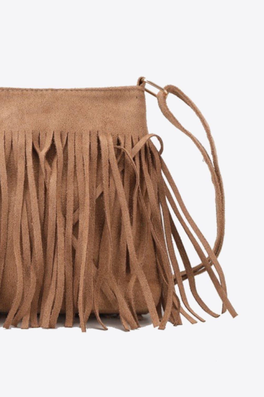 Coordination Friendly PU Leather Fringe Crossbody Bag - MXSTUDIO.COM