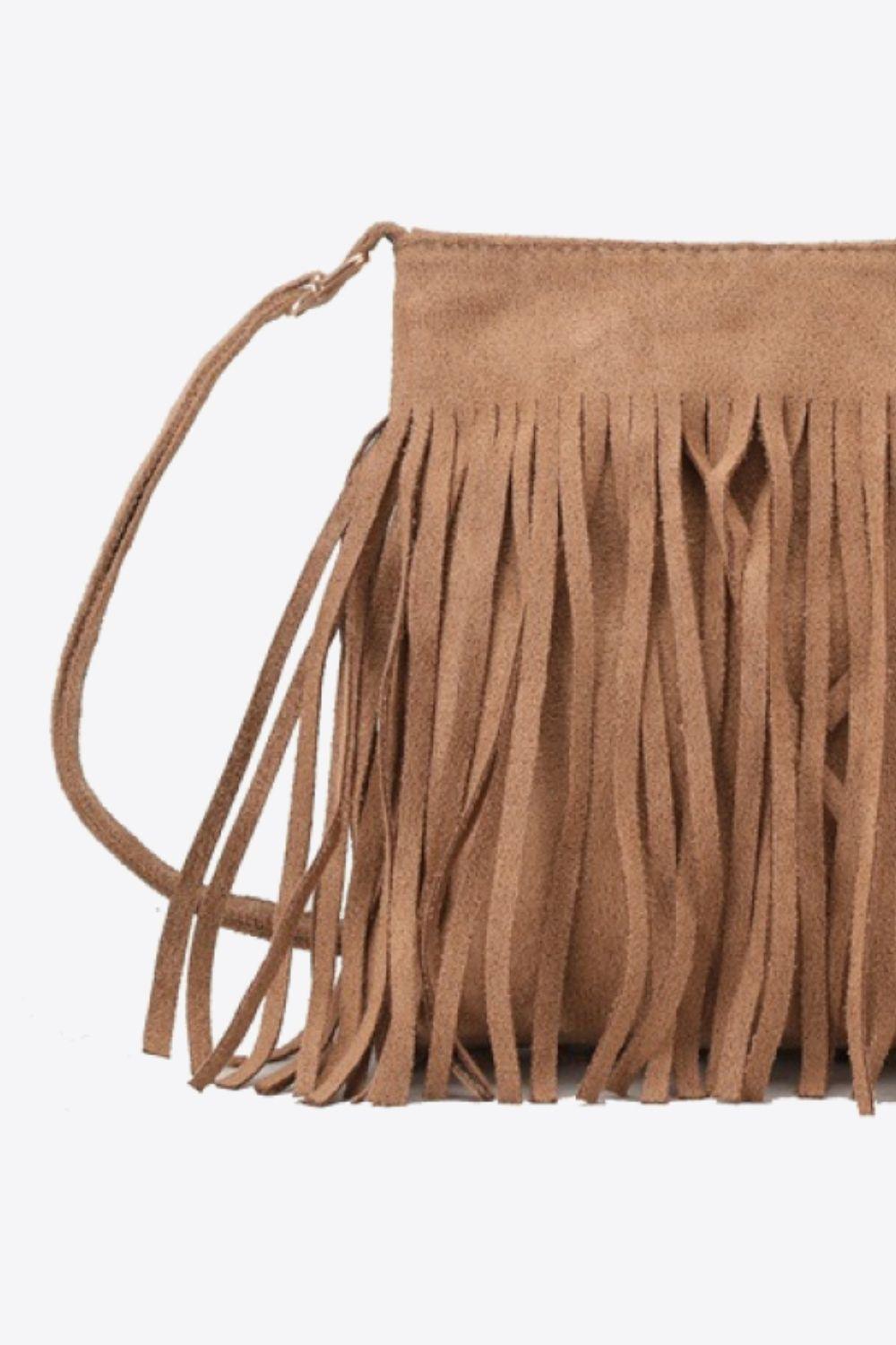 Coordination Friendly PU Leather Fringe Crossbody Bag - MXSTUDIO.COM