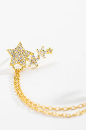 Cosmic Vibe Zircon Decorated Star Single Earring - MXSTUDIO.COM