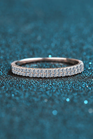 Coveted Half-Eternity Sterling Silver Moissanite Ring - MXSTUDIO.COM