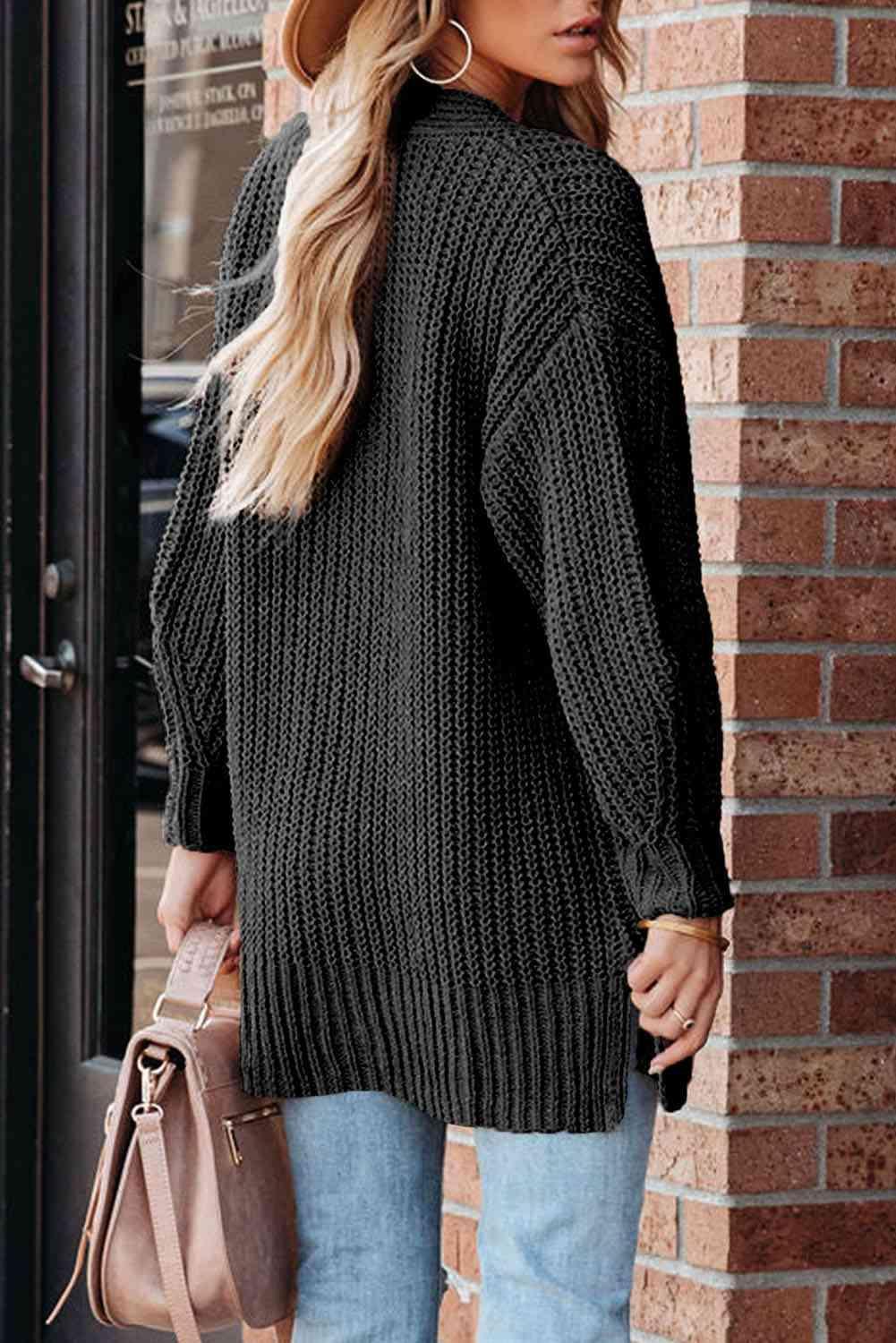 Cozy At Work Knitted Button Front Cardigan-MXSTUDIO.COM