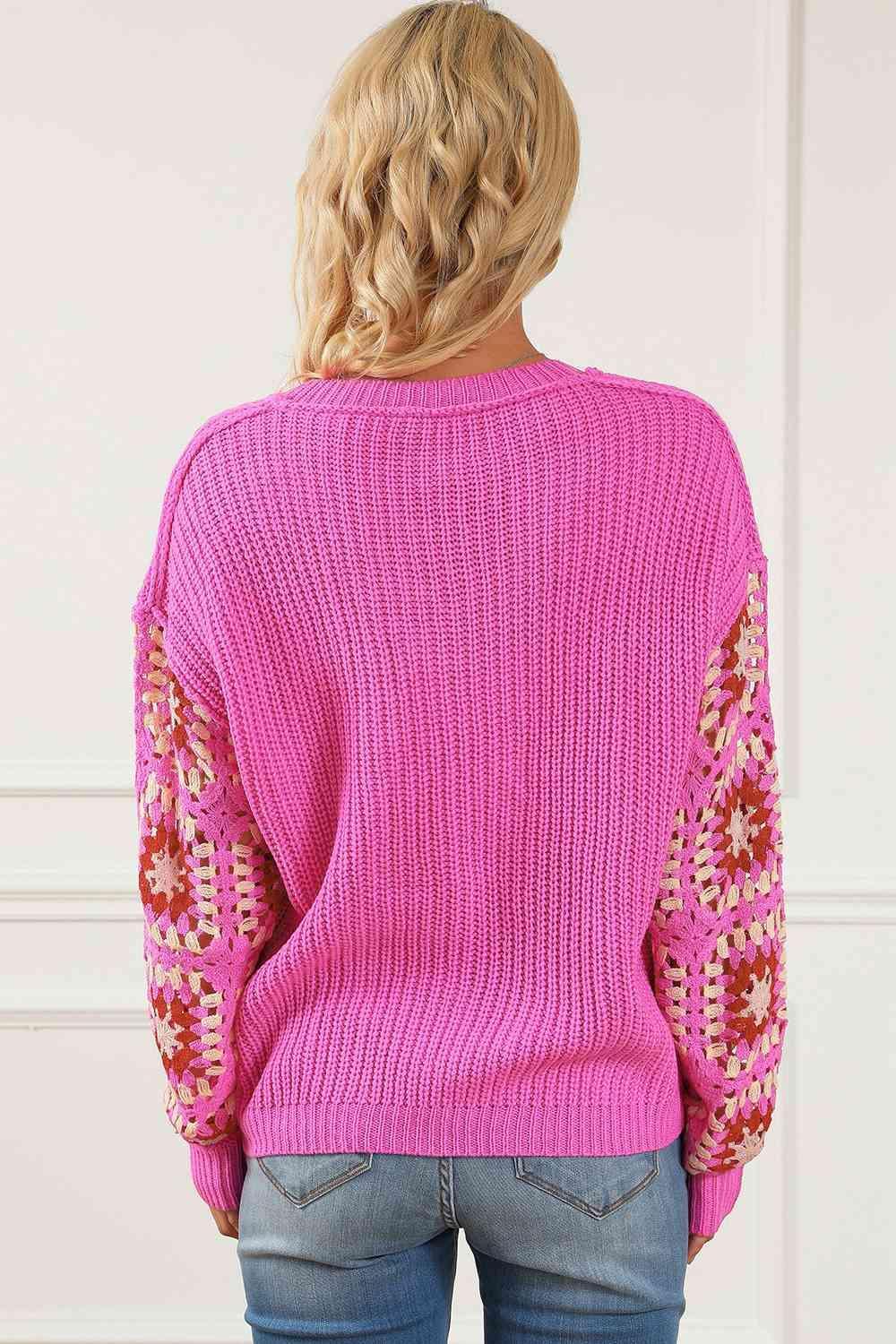 Cozy Barbie Exposed Seam Hot Pink Sweater-MXSTUDIO.COM