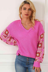 Cozy Barbie Exposed Seam Hot Pink Sweater-MXSTUDIO.COM