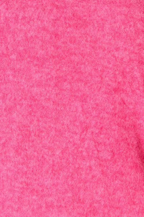 Cozy Barbiecore Fuchsia Pink Mock Neck Sweater-MXSTUDIO.COM