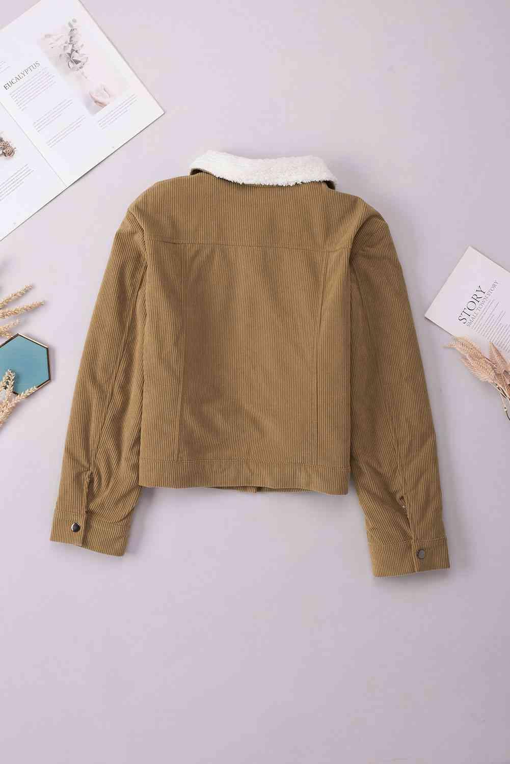 Cozy Charisma Fleece Lined Corduroy Jacket - MXSTUDIO.COM