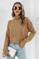 Cozy Charisma Knitted Turtle Neck Sweater - MXSTUDIO.COM