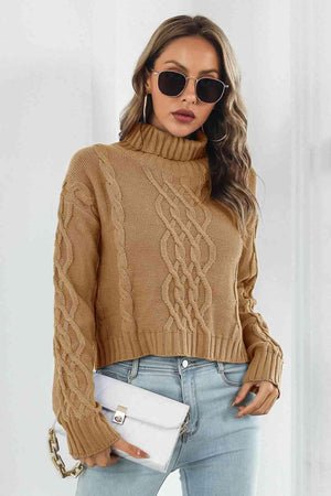 Cozy Charisma Knitted Turtle Neck Sweater - MXSTUDIO.COM