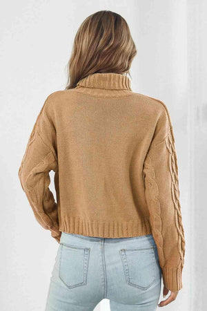 Cozy Charisma Knitted Turtle Neck Sweater - MXSTUDIO.COM