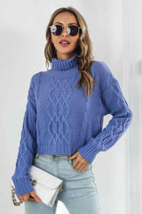 Cozy Charisma Knitted Turtle Neck Sweater - MXSTUDIO.COM