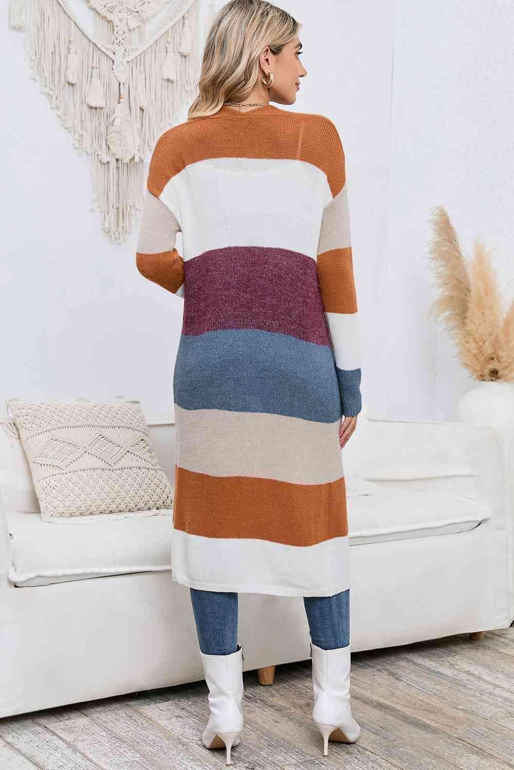 Cozy Cover Ribbed Knit Long Open Front Cardigan - MXSTUDIO.COM