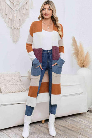 Cozy Cover Ribbed Knit Long Open Front Cardigan - MXSTUDIO.COM