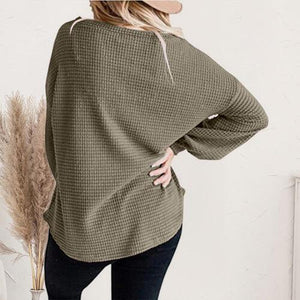 Cozy Day Boat Neck Lantern Sleeve Sweater-MXSTUDIO.COM