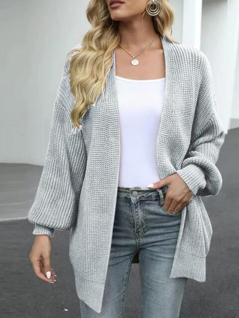 Cozy Defense Knitted Lantern Sleeve Cardigan-MXSTUDIO.COM