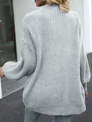 Cozy Defense Knitted Lantern Sleeve Cardigan-MXSTUDIO.COM