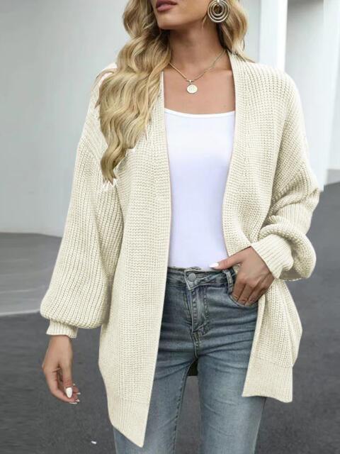 Cozy Defense Knitted Lantern Sleeve Cardigan-MXSTUDIO.COM