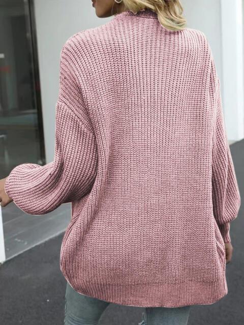 Cozy Defense Knitted Lantern Sleeve Cardigan-MXSTUDIO.COM