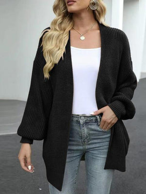 Cozy Defense Knitted Lantern Sleeve Cardigan-MXSTUDIO.COM