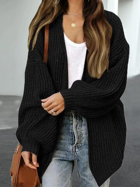 Cozy Defense Knitted Lantern Sleeve Cardigan-MXSTUDIO.COM