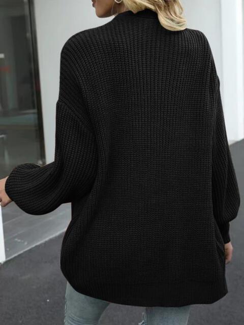 Cozy Defense Knitted Lantern Sleeve Cardigan-MXSTUDIO.COM