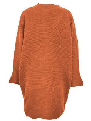 Cozy Delight Long Sleeve Mock Neck Sweater Dress-MXSTUDIO.COM