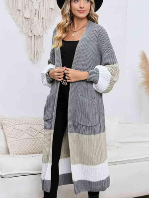 Cozy Elegance Duster Cardigan With Pockets-MXSTUDIO.COM