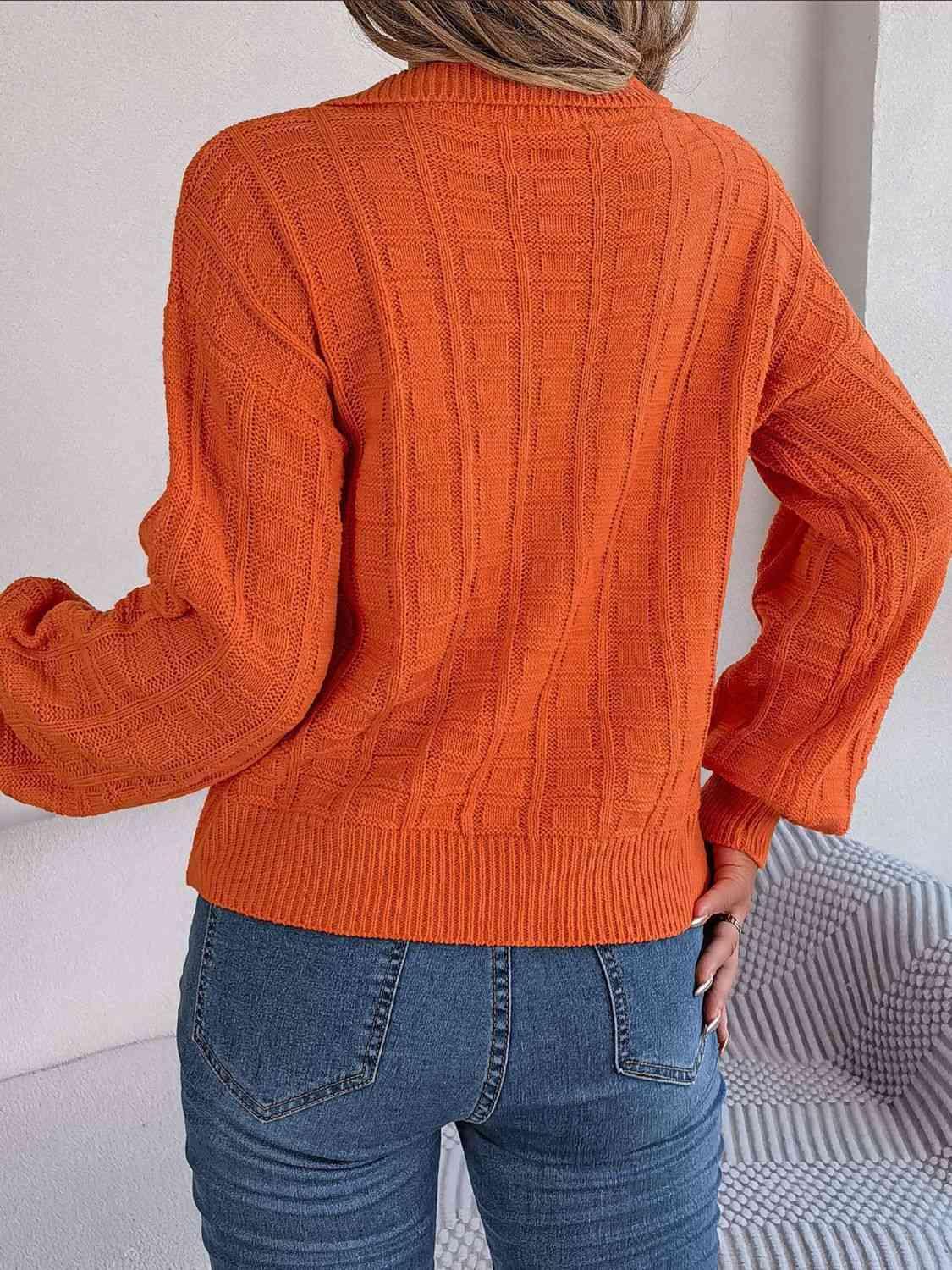 Cozy In Style Collared Knit Sweater-MXSTUDIO.COM