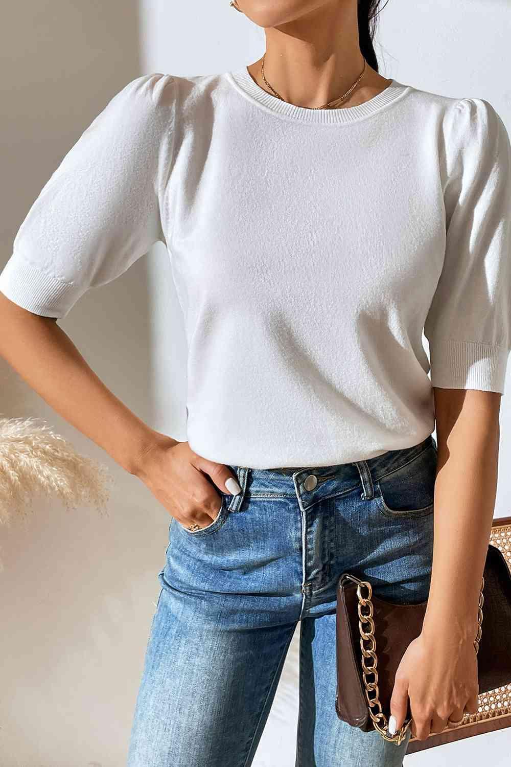 Cozy In Style Puff Sleeve Knitted Top-MXSTUDIO.COM