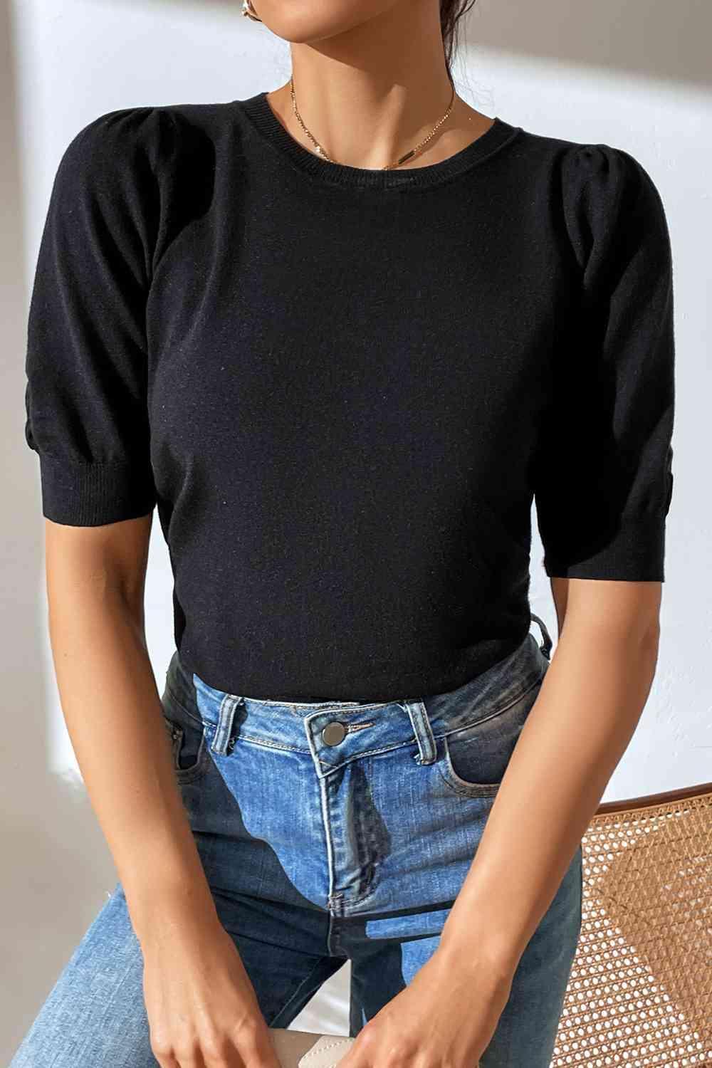 Cozy In Style Puff Sleeve Knitted Top-MXSTUDIO.COM