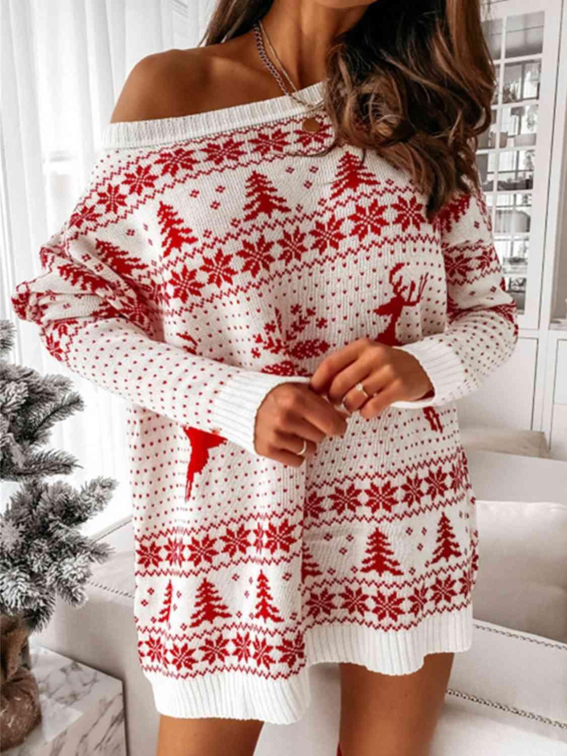 Cozy Season Knit Christmas Tunic Sweater-MXSTUDIO.COM
