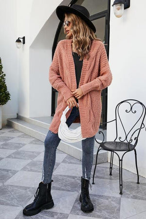 Cozy Vacation Open Front Longline Dolman Sleeve Cardigan - MXSTUDIO.COM