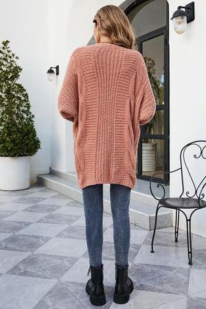 Cozy Vacation Open Front Longline Dolman Sleeve Cardigan - MXSTUDIO.COM