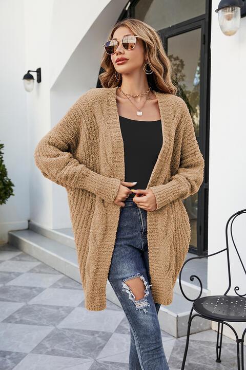 Cozy Vacation Open Front Longline Dolman Sleeve Cardigan - MXSTUDIO.COM